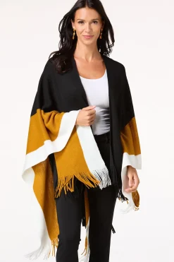 Cato Colorblock Fringe Wrap> Cold Weather