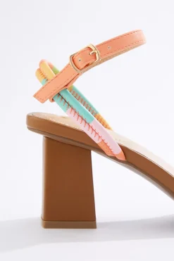 Cato Colorblock Tube Strap Heeled Sandals><noscript><img width=