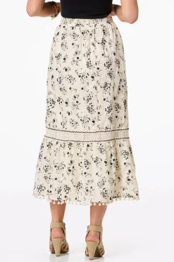 Cato Contrast Floral Eyelet Skirt> Skirts