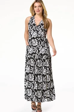 Cato Contrast Floral Halter Dress><noscript><img width=