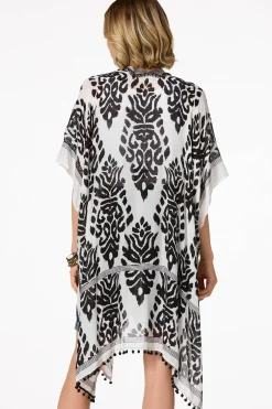Cato Contrast Print Kimono> Cover Ups|Tops