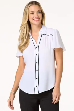 Cato Contrast Stitch Shirt> Tops