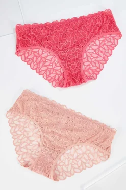 Cato Pink Lace Hipster Panty Set> Intimates