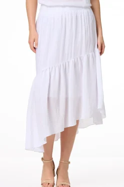 Cato Crepe Asymmetrical Midi Skirt> Skirts