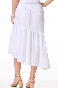 Cato Crepe Asymmetrical Midi Skirt> Skirts
