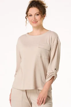 Cato Crinkle Texture Top> Athleisure|Tops