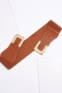 Cato Croc Faux Leather Buckle Stretch Belt> Belts