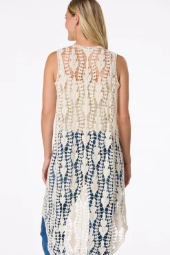 Cato Crochet Duster Vest> Tops