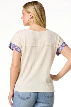 Cato Crochet Floral Tie Hem Top> Tops