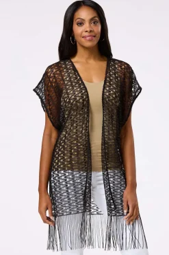 Cato Crochet Fringe Cover- Up> Cover Ups