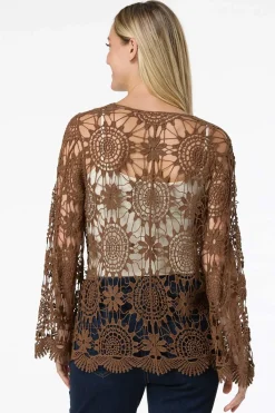 Cato Crochet Medallion Cardigan> Tops