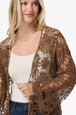 Cato Crochet Medallion Cardigan><noscript><img width=