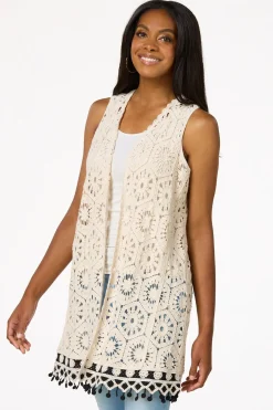 Cato Crochet Medallion Vest> Tops