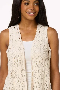 Cato Crochet Medallion Vest><noscript><img width=