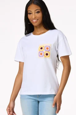 Cato Crochet Pocket Tee> Tops