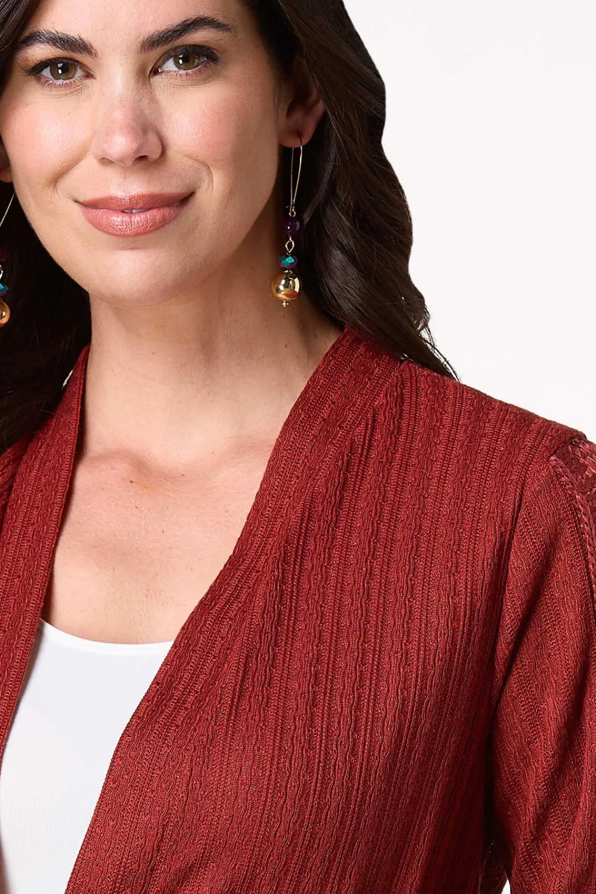 Cato Crochet Sleeve Cardigan> Tops