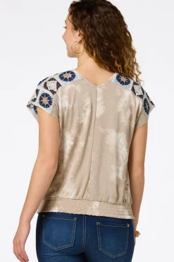 Cato Crochet Tie Dye Top> Tops