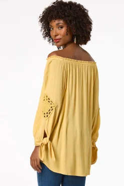 Cato Crochet Tie Sleeve Top> Tops