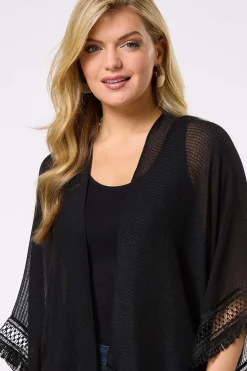 Cato Crochet Trim Kimono><noscript><img width=