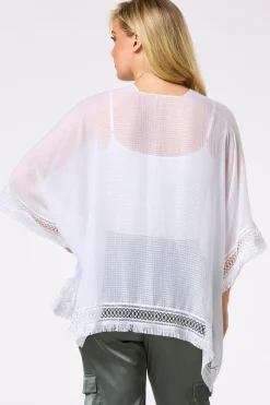 Cato Crochet Trim Kimono><noscript><img width=