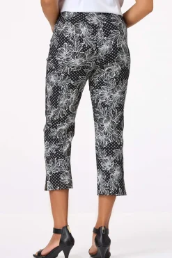 Cato Cropped Contrast Floral Pants> Pants