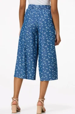 Cato Cropped Floral Chambray Pants> Pants