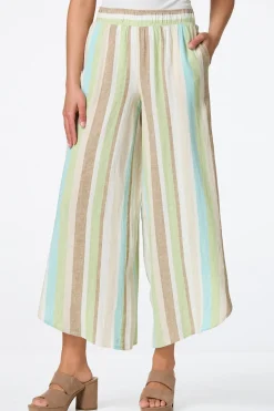 Cato Cropped Garden Stripe Linen Pants> Pants