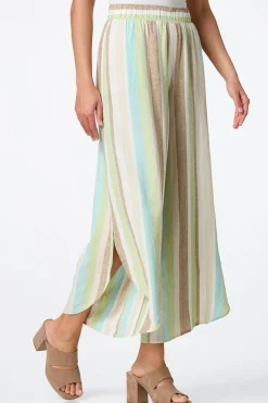 Cato Cropped Garden Stripe Linen Pants><noscript><img width=