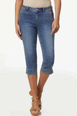 Cato Cropped Lace Up Pocket Jeans> Jeans