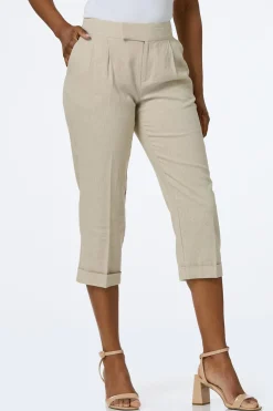 Cato Cropped Natural Linen Pants> Suiting|Pants