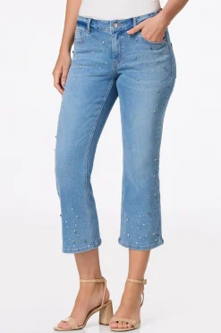 Cato Cropped Rhinestone Jeans> Jeans