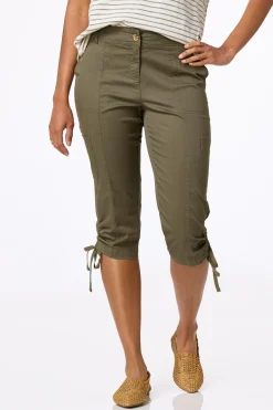 Cato Cropped Ruched Hem Utility Pants><noscript><img width=