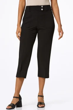 Cato Cropped Silver Button Pants> Pants