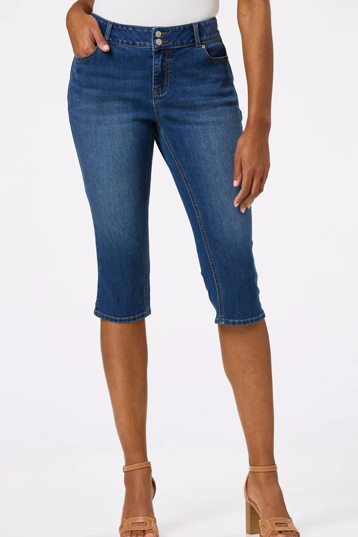 Cato Cropped Two Button Skinny Jeans> Jeans