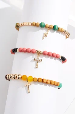 Cato Cross Charm Stretch Bracelet Set> Inspirational|Bracelets