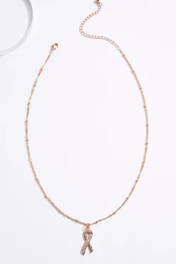 Cato Cubic Zirconia Awareness Ribbon Necklace> Necklaces
