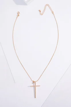 Cato Cubic Zirconia Cross Pendant Necklace> Inspirational|Necklaces
