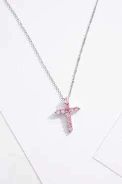 Cato Cubic Zirconia Cross Pendant Necklace><noscript><img width=
