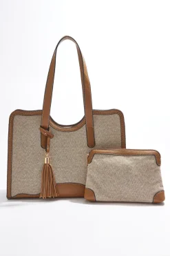 Cato Curved Binding Canvas Tote Set> Handbags