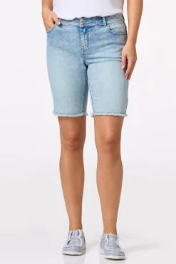 Cato Curvy Frayed Denim Shorts> Jeans|Shorts