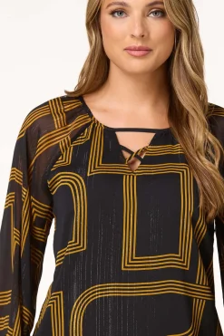 Cato Cutout Bell Sleeve Top><noscript><img width=