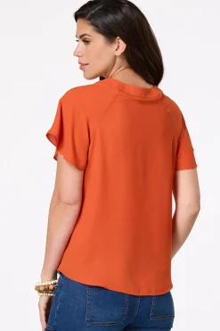 Cato Cutout Chiffon Top> Tops