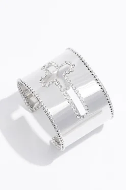 Cato Cutout Cross Cuff Bracelet> Inspirational|Bracelets