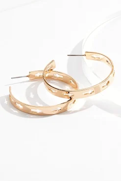 Cato Cutout Cross Hoop Earrings> Inspirational|Earrings