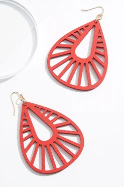 Cato Cutout Dangle Wood Earrings> Earrings
