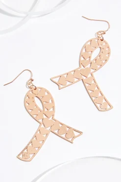 Cato Cutout Heart Awareness Ribbon Earrings> Earrings