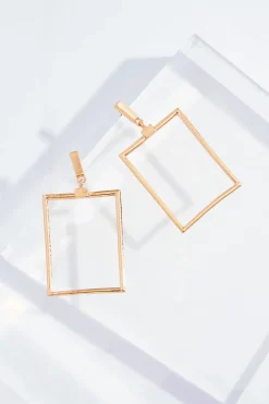Cato Cutout Rectangle Earrings> Earrings