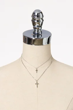 Cato Dainty Cross Layered Necklace> Inspirational|Necklaces