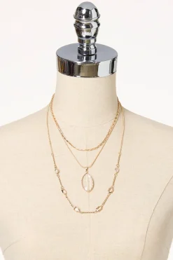 Cato Delicate Layered Faceted Glass Necklace> Necklaces