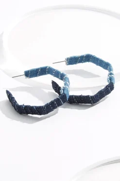 Cato Wrapped Hexagon Hoop Earrings> Earrings